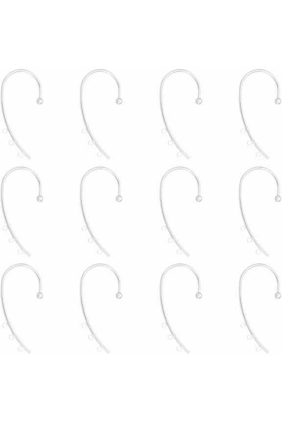 12Pcs Platinum DIY Ear Cuff Metal Earring Cuffs Tassel Ear Wrap Earring Cuffs Accessories with 3 Loop 50mm Long Ear Cuff for Non Piercing Tassel Earring Making SilverDIY