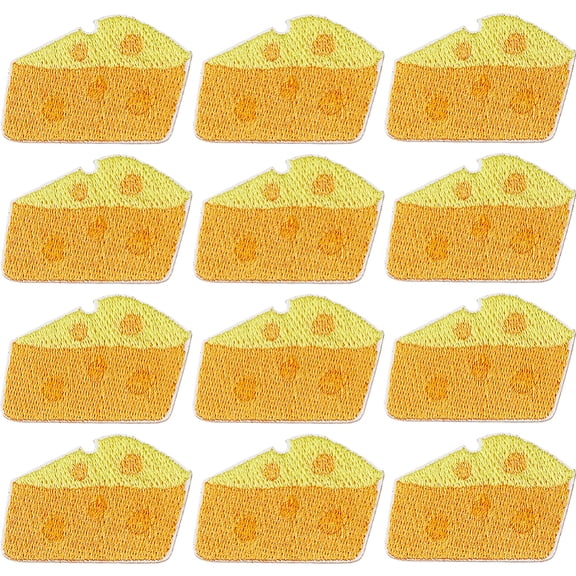 12Pcs Polyester Cloth Patches Cheese Orange 30x41x1.5mm