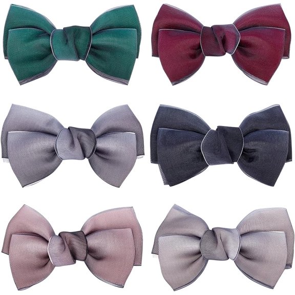 12Pcs Pre-Tied Organza Bows Handmade Bowknot Hair Clip Sewing Decorating Supplies for Sewing Craft Twist Tie Bows for Headwear Shoes Gift Wrapping Party Favors for diy