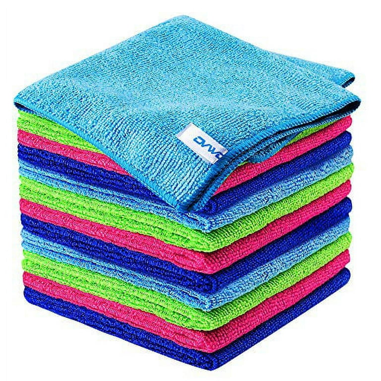 12Pcs Premium Microfiber Cleaning Cloth by ovwo - Highly Absorbent, Lint  Free, Scratch Free, Reusable Cleaning Supplies - for Kitchen Towels, Dish