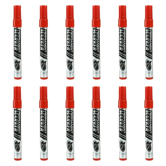 12Pcs Professional Permanent Markers Oil Based Inks 0.7mm Tip For Labeling On Paper Discs Industrial Use