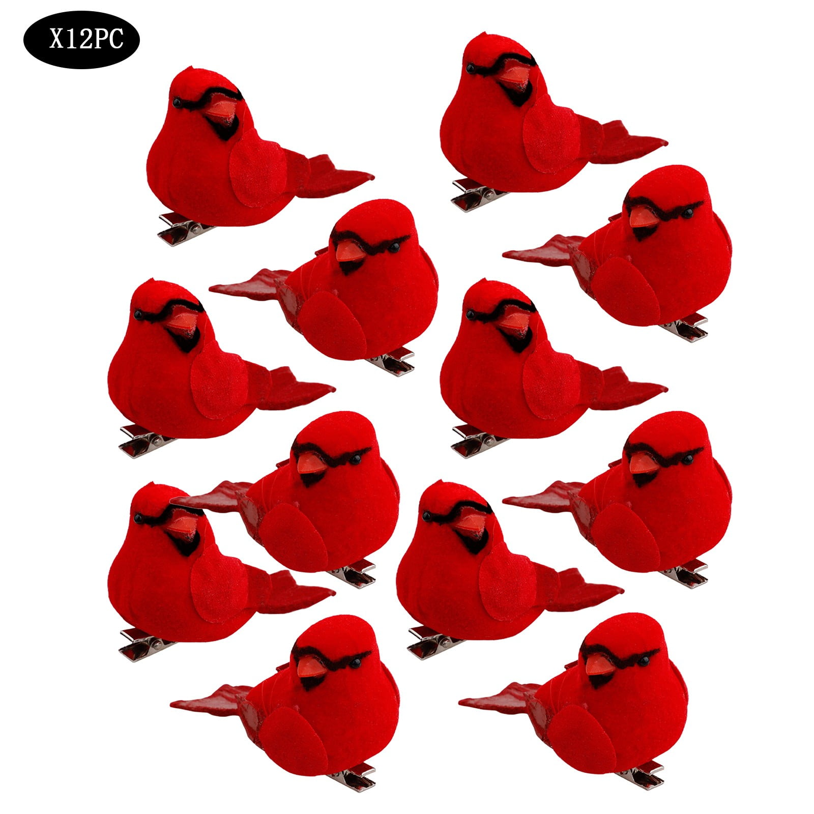 12Pcs Realistic Clip On Christmas Tree Ornament Wreaths Festive