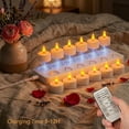 thumbnail image 1 of Modern Madame 12Pcs Rechargeable LED Tealight Candles with Remote and Timer, Charging Base, Warm Flickering Flameless Tea Lights for Home Decor, 1 of 7