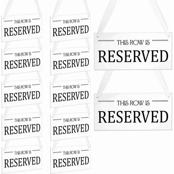 12Pcs Rectangle Acrylic Reserved Hanging Display Board with Polyester Ribbon White 205mm for DIY