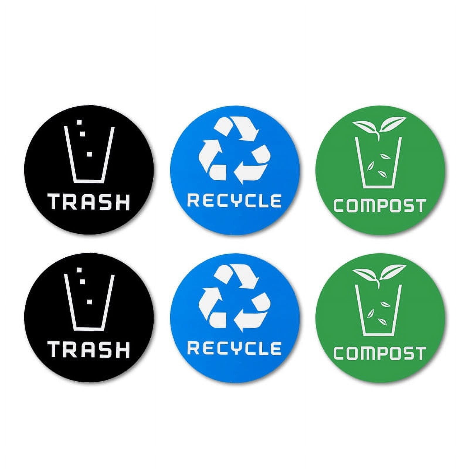 12Pcs Recycle Sticker Trash Bin Label Garbage Sorting Stickers Bins Recycling Decals