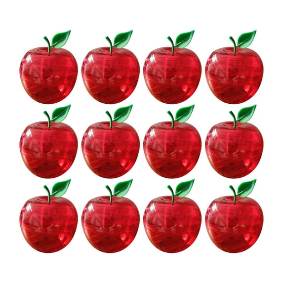 12Pcs Red Apple Shaped Candy Jars, Clear Plastic Fillable Candy Containers, Back to School Graduation Party Favors Decorations, Mini Gift Boxes for Party Supplie,A