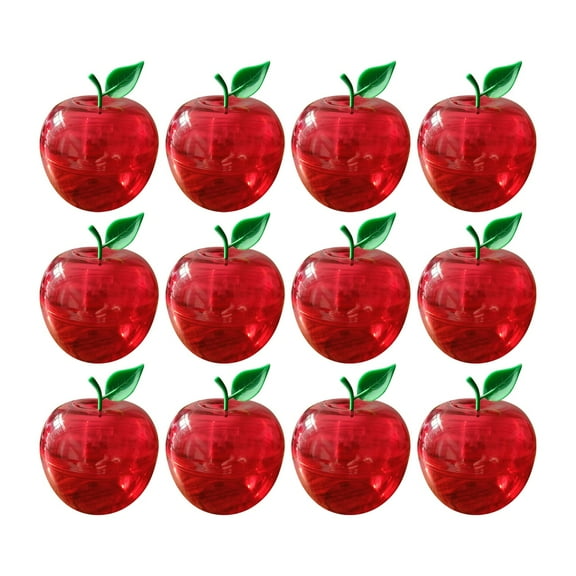 12Pcs Red Apple Shaped Candy Jars, Clear Plastic Fillable Candy Containers, Back to School Graduation Party Favors Decorations, Mini Gift Boxes for Party Supplie,A