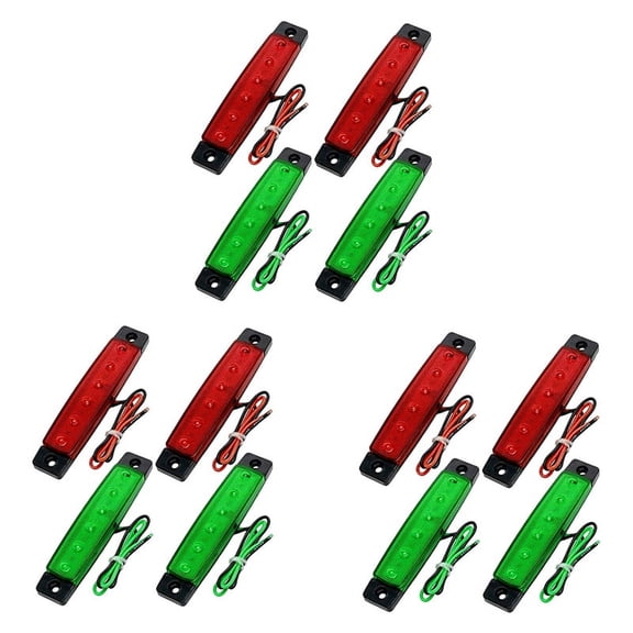 12Pcs Red Green Boat Navigation LED Lights Stern Lights Boats Light 12V