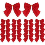 12Pcs Red Velvet Bow, Christmas Tree Decorations Christmas Decorations Bows Red Christmas Tree Bows Red Christmas Tree Decorations for Christmas Tree Decoration