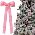 thumbnail image 1 of 12Pcs Red Velvet Ribbon Bows Christmas Tree Decorations,5in x 10in Xmas Ornaments for Tree Home Party Front Door Wreath Holiday Decor, 1 of 6