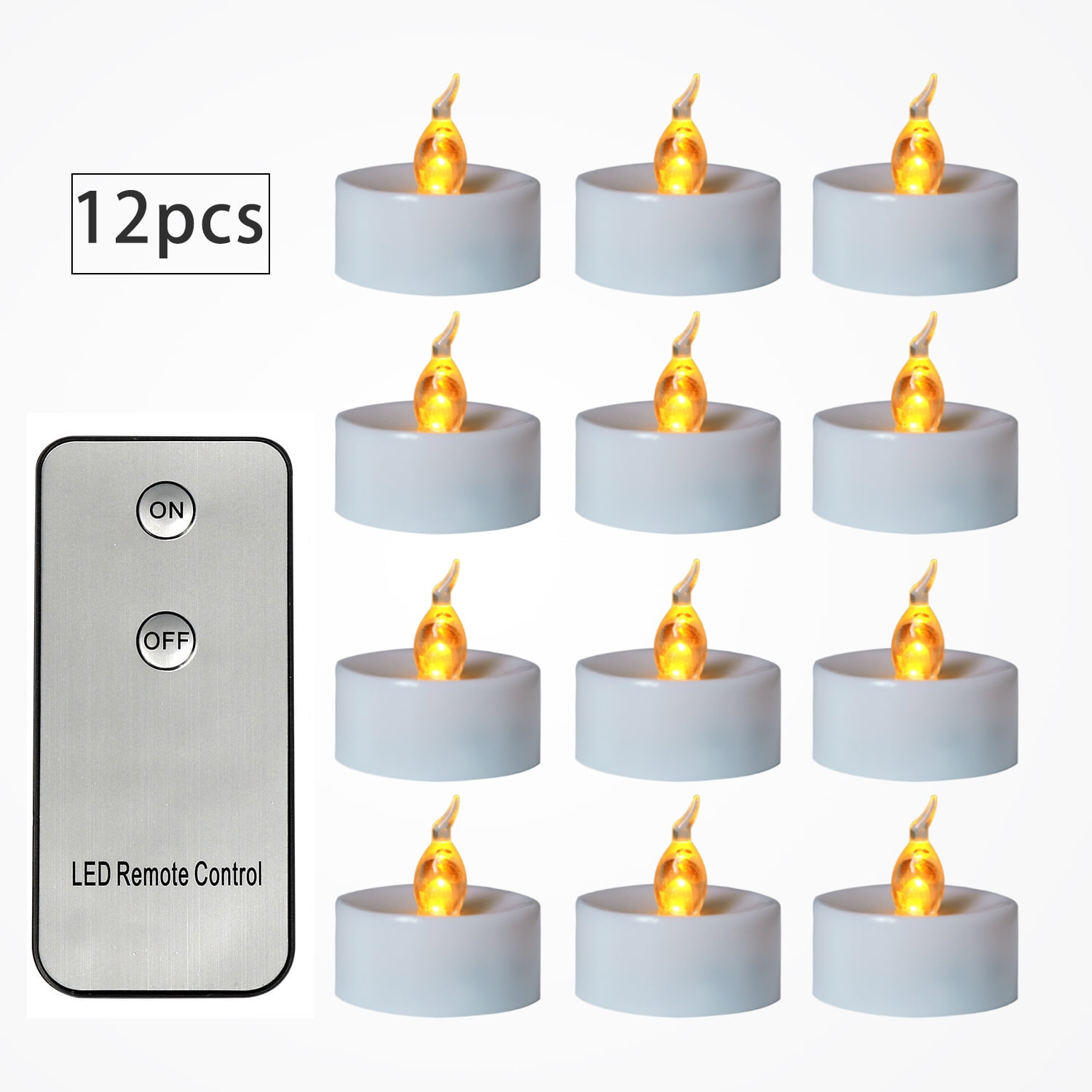 12Pcs Remote Candles, Flickering Flameless Candles Battery Operated Tea Lights Candles，Home