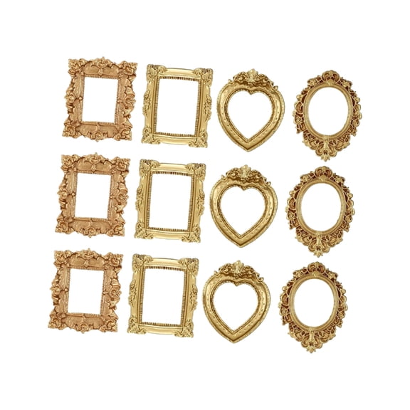 12Pcs Resin Mini Picture Frame Antique Photo Frame Tiny Baroques Ornate Frame