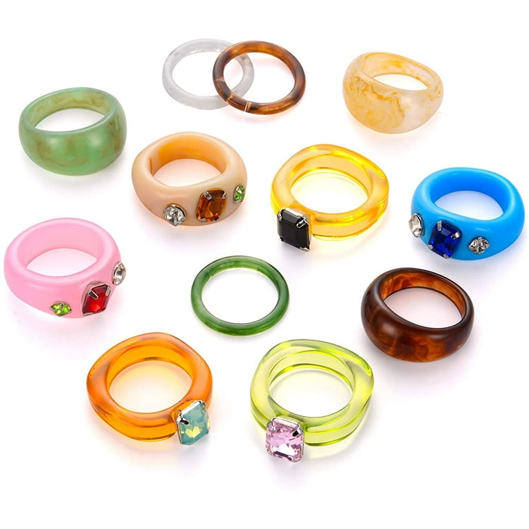 Clear chunky hot sale rings