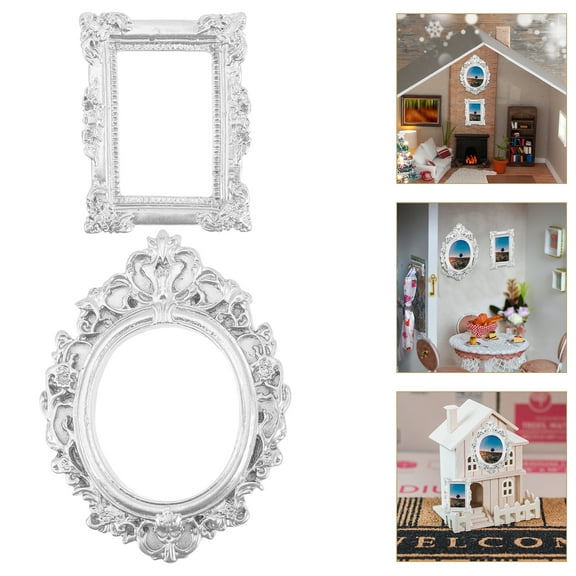 12Pcs Retro Resin Picture Frame Mini Photo Frame Ornament Picture Display Frame for DIY Crafts