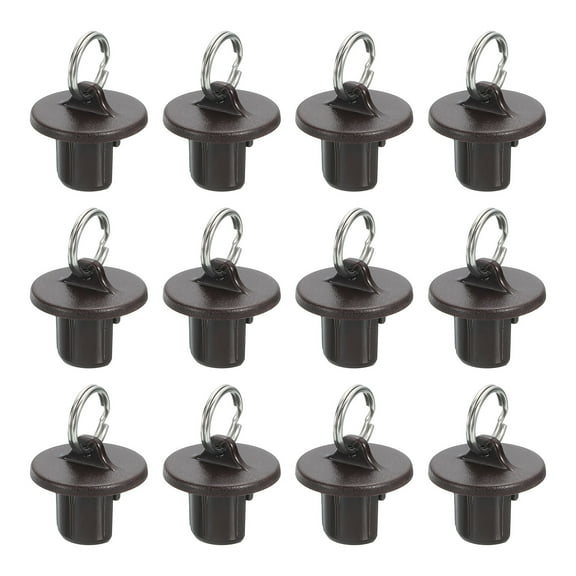 12Pcs Roller Shades Pull Ring End Cap, Roller Up Blinds Replacement, Coffee
