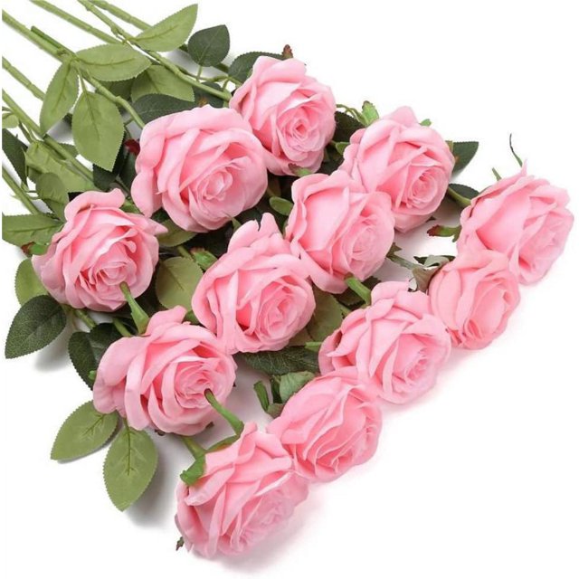 12Pcs Roses Artificial Flowers Bulk Fake Silk Black Roses Bouquet with