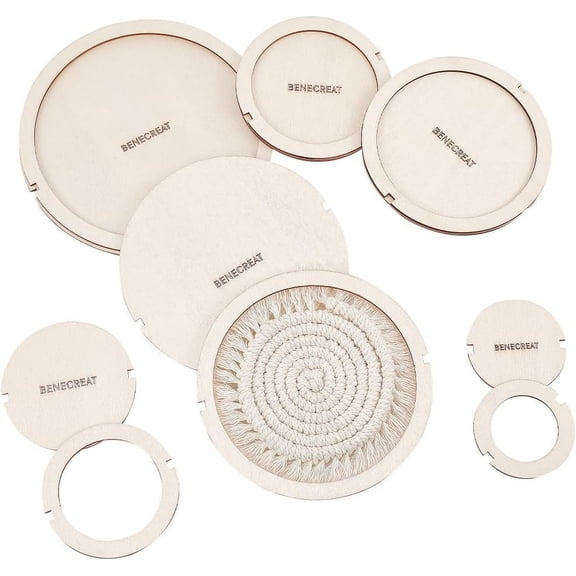 12Pcs Round Macrame Cutting Molds Wood Ring Template Wall Hanging Tool for DIY Crafts Making diy