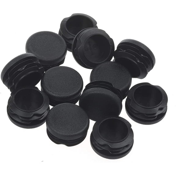 12Pcs Round Plastic Plug, End Caps for Tubing Pipe ID 32-36mm & OD 1-1/2 Inch (38mm), Steel Furniture Foot Table Chair Leg End Insert Plug Cap Covers Protector, Bar Stool Glides, Fence Plugs