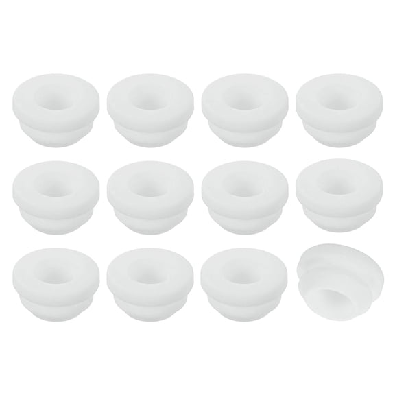 12Pcs Rubber Grommets, Mount Dia 10.5mm ID 7.5mm Snap Firewall Hole Plug, Anti-Scratch Hole Cover Plug for Electrical Box Cable Wiring, White