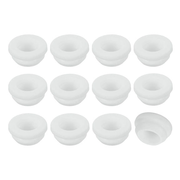 12Pcs Rubber Grommets, Mount Dia 11.5mm ID 8.5mm Snap Firewall Hole Plug, Anti-Scratch Hole Cover Plug for Electrical Box Cable Wiring, White