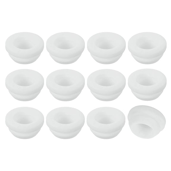 12Pcs Rubber Grommets, Mount Dia 12mm ID 9mm Snap Firewall Hole Plug, Anti-Scratch Hole Cover Plug for Electrical Box Cable Wiring, White