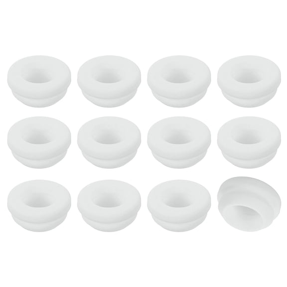 12Pcs Rubber Grommets, Mount Dia 13mm ID 10mm Snap Firewall Hole Plug, Anti-Scratch Hole Cover Plug for Electrical Box Cable Wiring, White