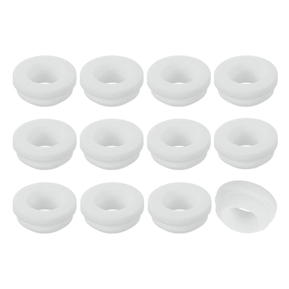 12Pcs Rubber Grommets, Mount Dia 15mm ID 11mm Snap Firewall Hole Plug, Anti-Scratch Hole Cover Plug for Electrical Box Cable Wiring, White
