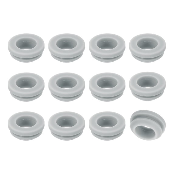 12Pcs Rubber Grommets, Mount Dia 17mm ID 13mm Snap Firewall Hole Plug, Anti-Scratch Hole Cover Plug for Electrical Box Cable Wiring, Gray
