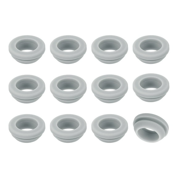 12Pcs Rubber Grommets, Mount Dia 19mm ID 15mm Snap Firewall Hole Plug, Anti-Scratch Hole Cover Plug for Electrical Box Cable Wiring, Gray