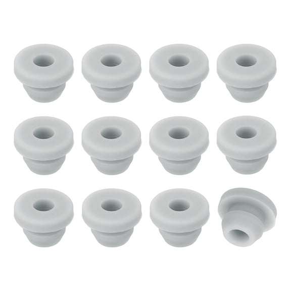 12Pcs Rubber Grommets, Mount Dia 5mm ID 2.5mm Snap Firewall Hole Plug, Anti-Scratch Hole Cover Plug for Electrical Box Cable Wiring, Gray