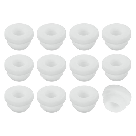 12Pcs Rubber Grommets, Mount Dia 8mm ID 5.5mm Snap Firewall Hole Plug, Anti-Scratch Hole Cover Plug for Electrical Box Cable Wiring, White