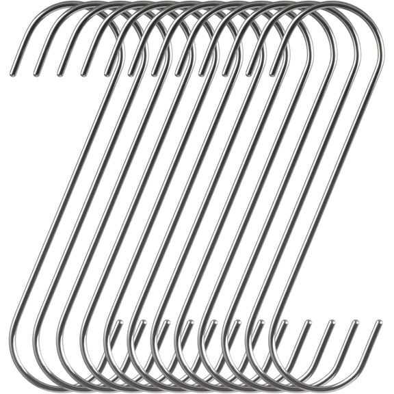 12Pcs S Hooks 7.09 Inch S Rings for Hanging Heavy Duty Storage Organizing Tool Stainless Steel Hooks for Closet Kitchen Bathroom Garage