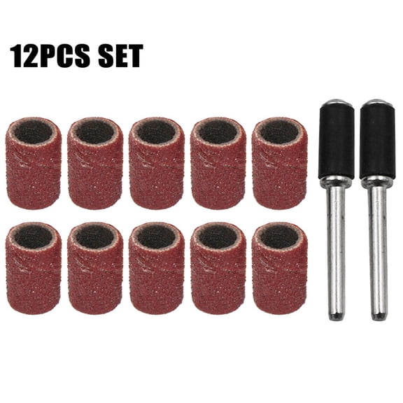 12Pcs Sanding Drum Kit for Metal and Wood Polishing with Extension Rods