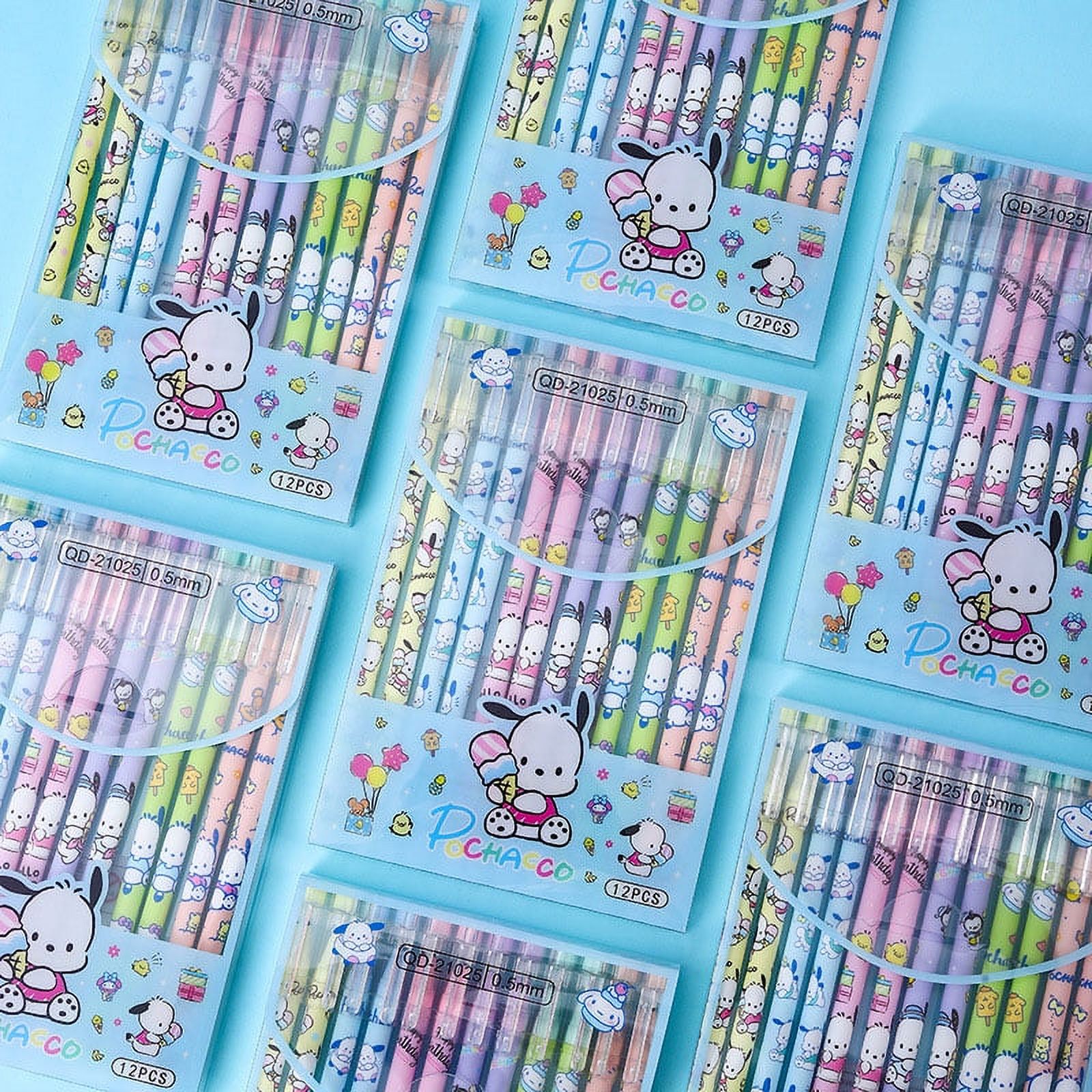 12Pcs Sanrio Erasable Neutral Pen Hello Kitty Melody Kuromi Cinnamoroll
