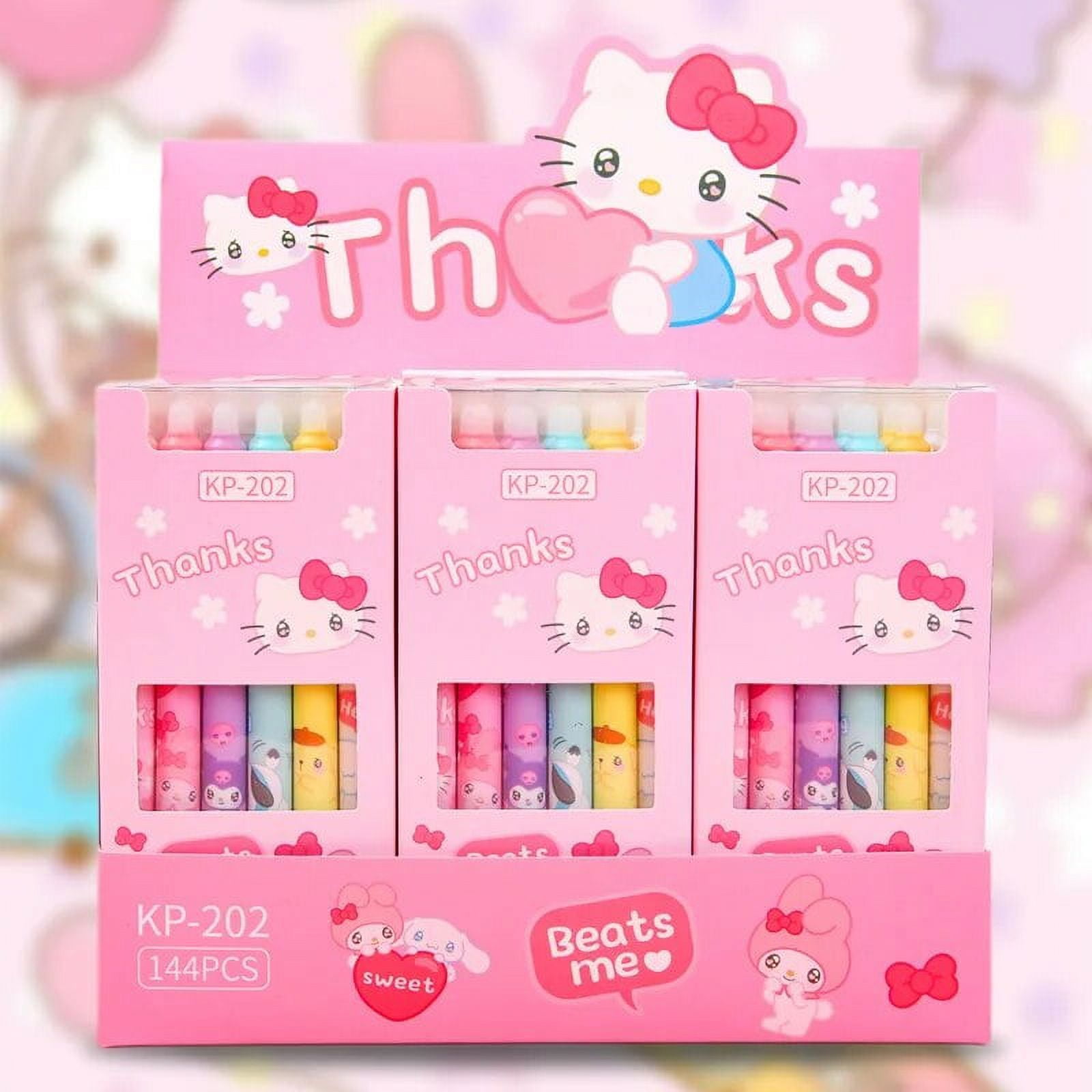 12Pcs Sanrios Erasable Pen Hello Kitty Cinnamoroll My Melody Kuromi