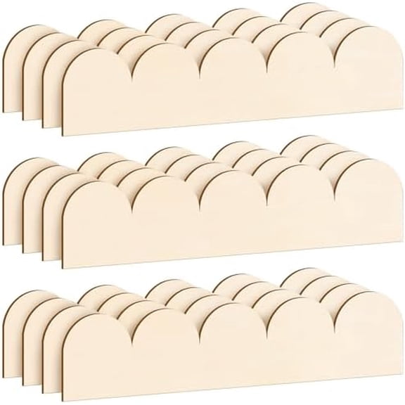 12Pcs Scallop Wood Trim 15.7 x 3.5 Inch Scalloped Wall Molding Borders for Walls Wooden Edge Edging Trim Decorative for Cabinet Scalloped Wood Trims Shelves Border Wall Window