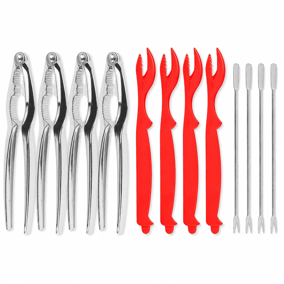 12Pcs Seafood Tools Set Crab Cracker Stainless Steel Lobster Cracker Forks Nut Cracker Shell Claw Lobster Shellers Nut Cracker Shellfish Lobster Leg Opener Set for Restaurant Kitchen Gadget Kits