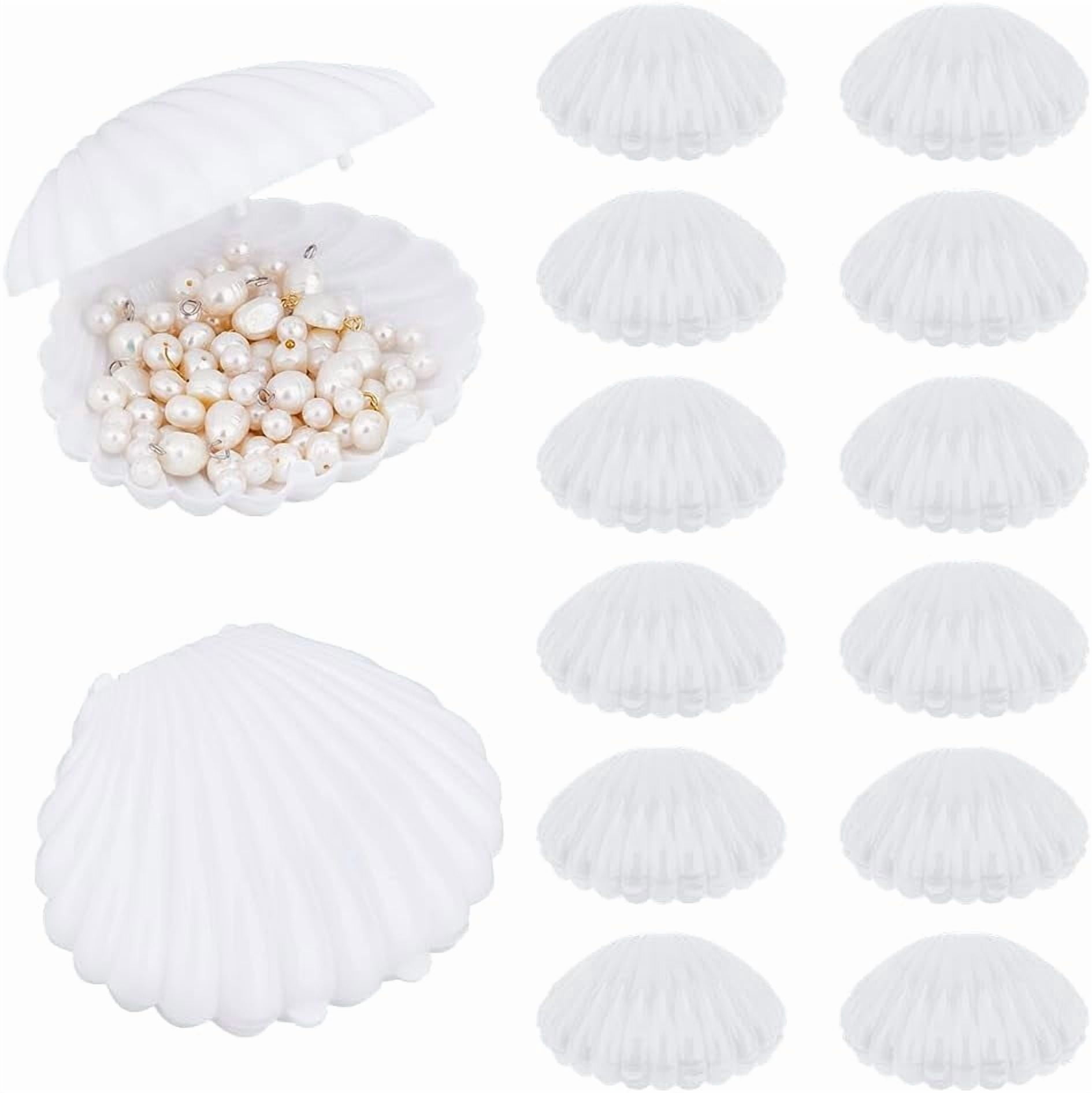 12Pcs Seashell Candy Boxes 3.5" Plastic Sea Shells Storage Case Shell ...