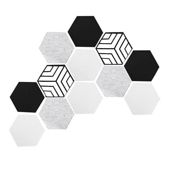 12Pcs Self-Adhesive Acoustic Panels,Hexagon for Recording Studio Home