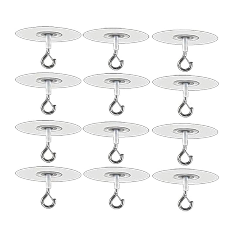 12Pcs Self Adhesive Ceiling Hooks No Drilling Ceiling Hooks for Hanging