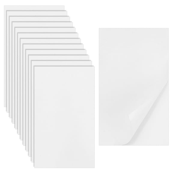 12Pcs Self-adhesive Silicone Mat Rectangle White 127x76x1.7mm DIY