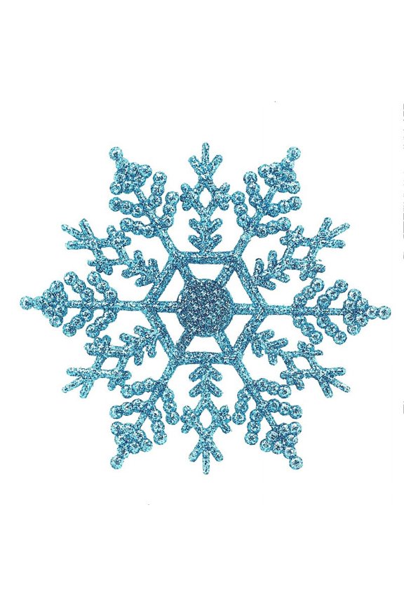 12Pcs/Set 4-Inch Sparkly Plastic Glitter Snowflake Christmas Ornaments Xmas Tree Hanger Garland Making Decorations