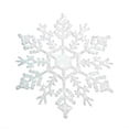 thumbnail image 1 of 12Pcs/Set 4-Inch Sparkly Plastic Glitter Snowflake Christmas Ornaments Xmas Tree Hanger Garland Making Decorations, 1 of 2