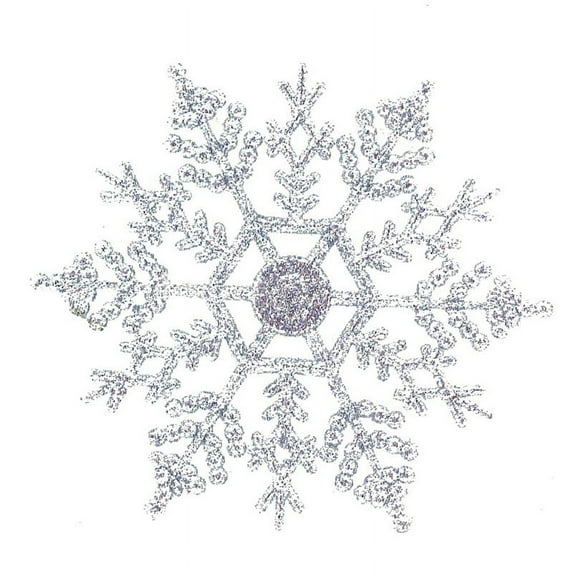 12Pcs/Set 4-Inch Sparkly Snowflake Christmas Ornaments Xmas Tree Decorations