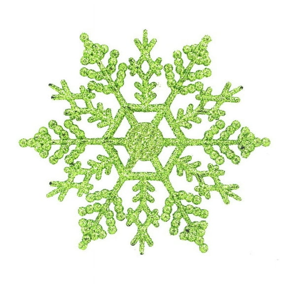 12Pcs/Set 4-Inch Sparkly Snowflake Christmas Ornaments Xmas Tree Decorations