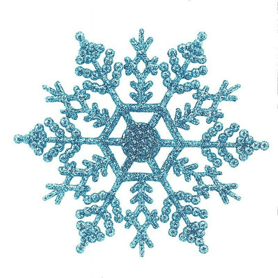 12Pcs/Set 4-Inch Sparkly Snowflake Christmas Ornaments Xmas Tree Decorations
