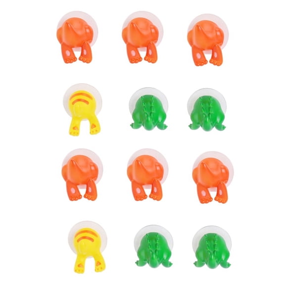 12Pcs/Set Cute Cartoon Animal Tail Strong Sucker Suction Hook Baby Bathroom Key Towel Hanger Holder Hooks Home Kitchen,12* shape random Suction cup hook,Random Color