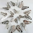 thumbnail image 1 of 12Pcs/Set Gold Silver Hollow Butterfly Wall Stickers 3D Butterflies Bedroom Living Room Home Decoration Applique Wedding Decor (Silver 2), 1 of 7