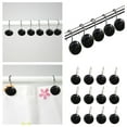 12Pcs/Set Rhinestone Decorative Shower Curtain Hooks Rings Proof
