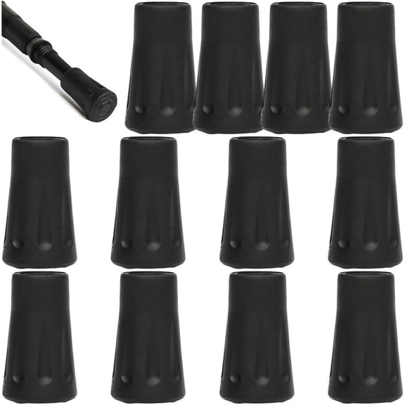 12Pcs/Set Trekking Rubber Pad Walking Stick Rubber Ends Replacement Stick Ferrules Hiking Poles Caps Crutch Protectors